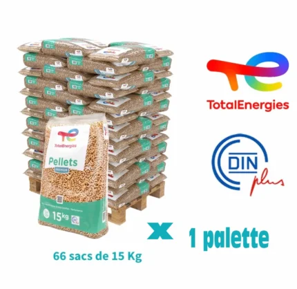 TotalEnergies-Holzpellets, Palette mit 66 Säcken à 15 kg