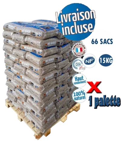 Premium Woodstock Holzpellets, Palette mit 66 Säcken à 15 kg